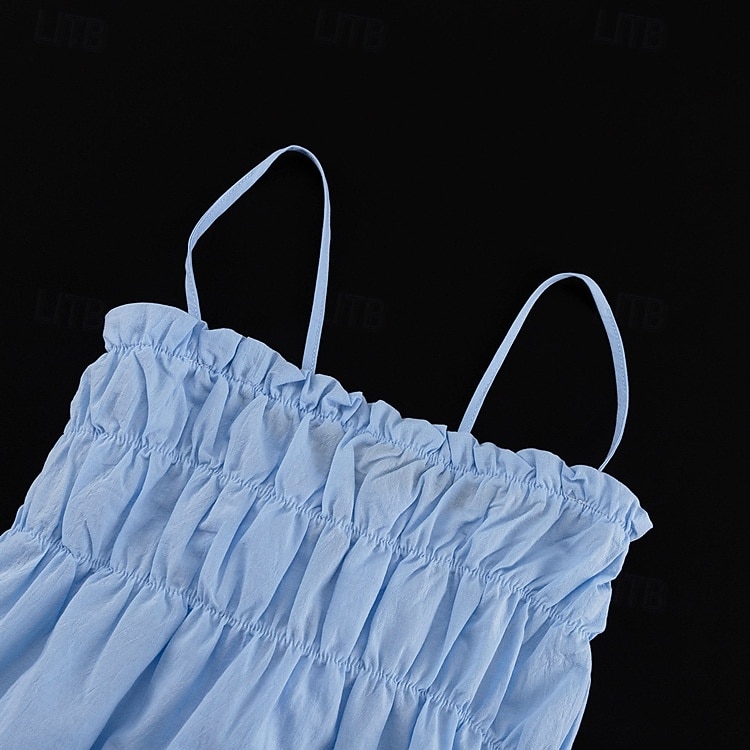 Dámské Maxi šaty Slip Dress prázdniny Na běžné nošení Cikánský Jdeme ven Plážové Pevná barva Bez rukávů Špagetová ramínka Vodní modrá Léto Jaro Podzim 2025 - $28.99 –P8