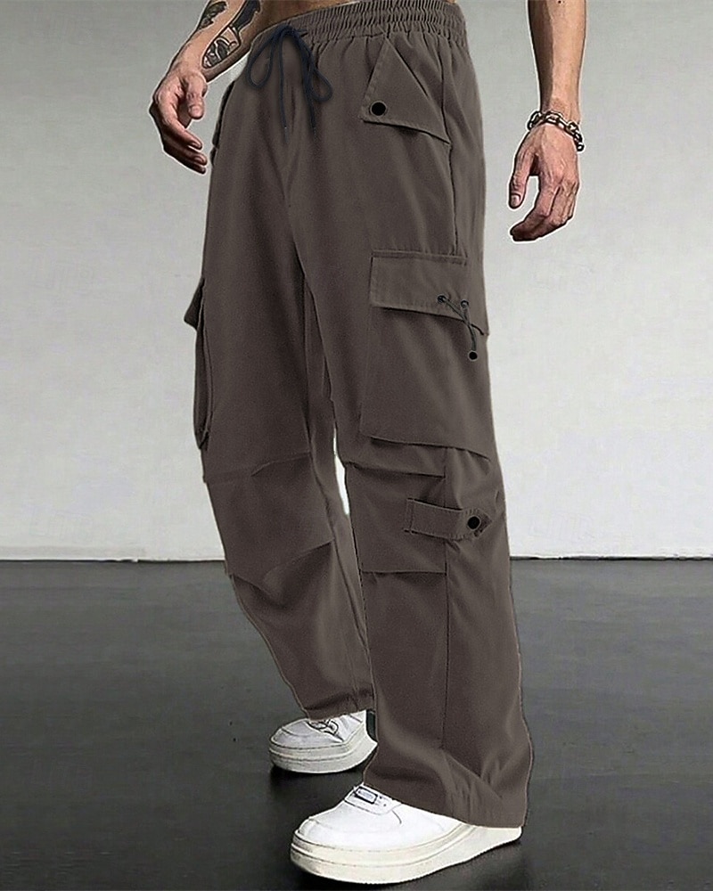 Per uomo Pantaloni Cargo Pantaloni Coulisse Elastico in vita Multi-tasche Semplice Indossabile All'aperto Quotidiano Campeggio & Escursionismo Moda Classico Nero Verde militare del 2025 a $25.99 –P10