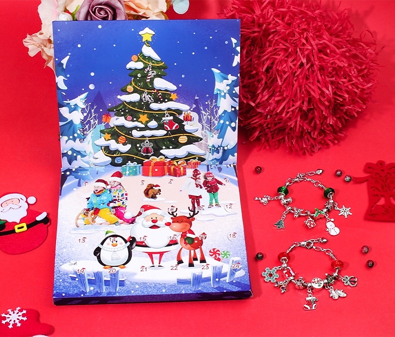Christmas Advent Calendar Bracelets 2025 for Girls, 24 Days DIY Jewelry Making Kit with 22 Charm Beads and 2 Adjustable Bracelets, Xmas Countdown Gift for Kids Teens Women 2025 - $18.49 –P8