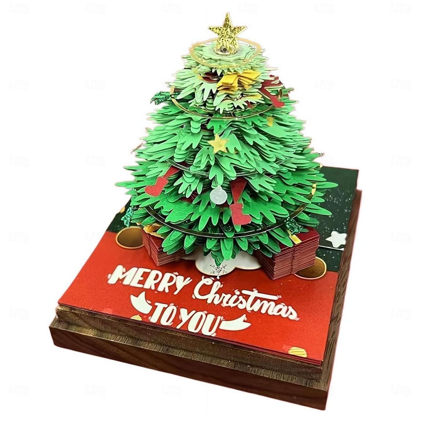 Blocco note 3D, calendario di Natale 2026, calendario 3D, calendario creativo da scrivania con luce, creativo, intaglio di carta da strappare, orologio, calendario per regali di Natale, regali di del 2025 a $91.99 –P14