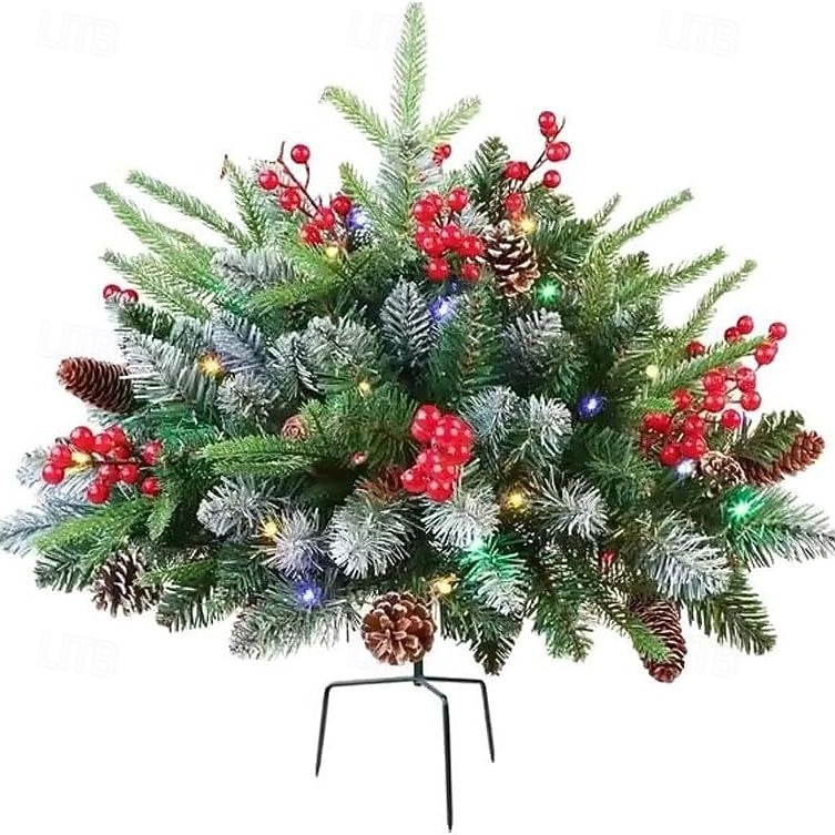 urne de remplissage pour sapin de Noël artificiel pré-éclairé, 8 modes &Piquets d'arbre de Noël alimentés par batterie et minuterie adaptés aux allées, patios, jardins, fêtes d'anniversaire, de 2025 ? $35.99 –P8