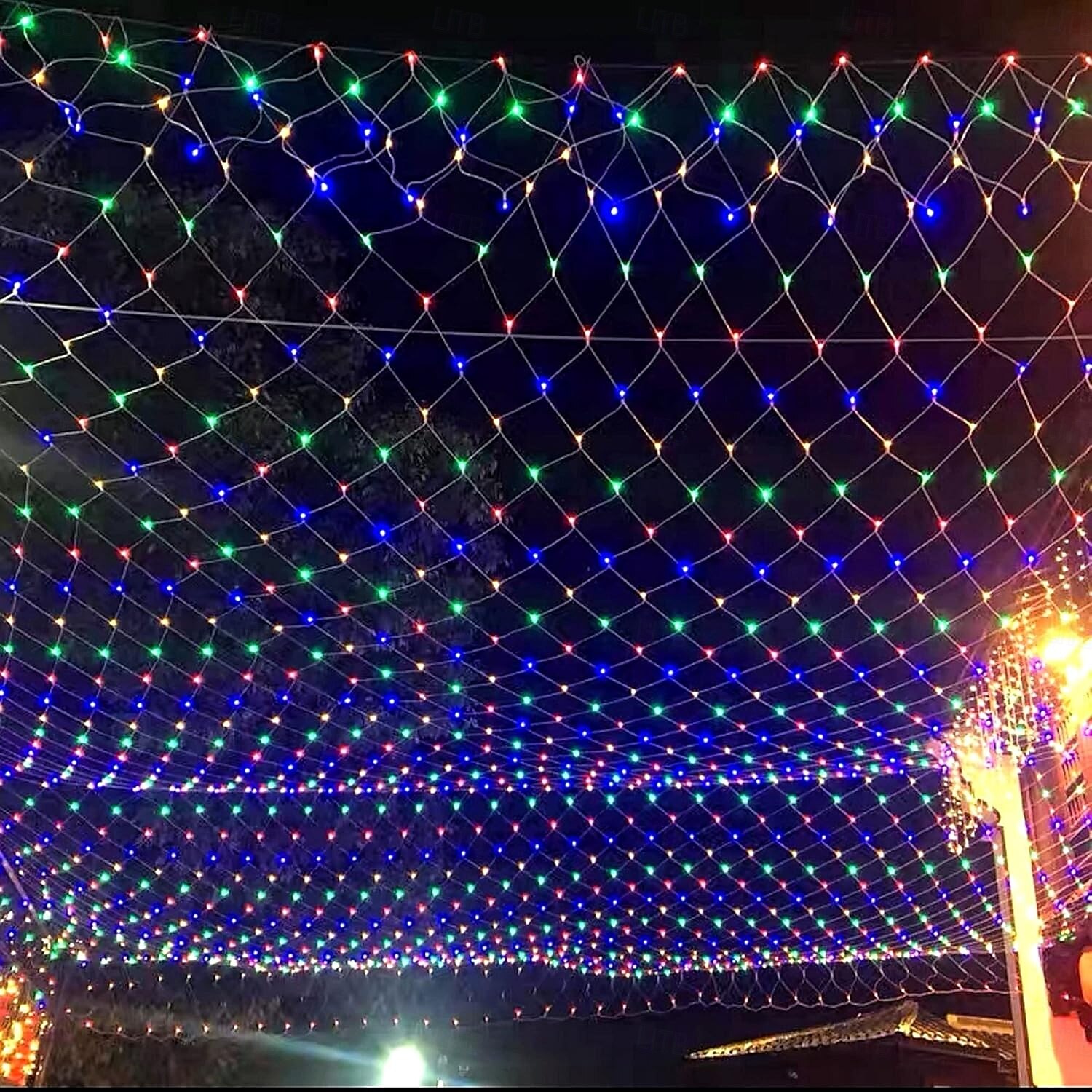 led net net string 3m x 2m 200 leds net lights lights κουρτίνα φώτα ψαρέματος λευκό ζεστό λευκό μπλε πολύχρωμο χριστουγεννιάτικο δέντρο διακόσμηση σπιτιού πάρτι μωβ μπλε ζεστό λευκό πολύχρωμο λευκό 2025 - $20.99 –P4