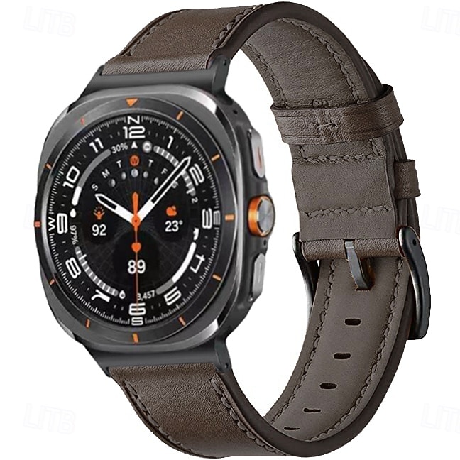 Óraszíj mert Samsung Galaxy 8. óra 40/44 mm 8. óra klasszikus 46 mm Valódi bőr Csere Szíj Állítható Rozsdamentes acél csat Bőr Link Karszalag 2025 - $19.99 –P8