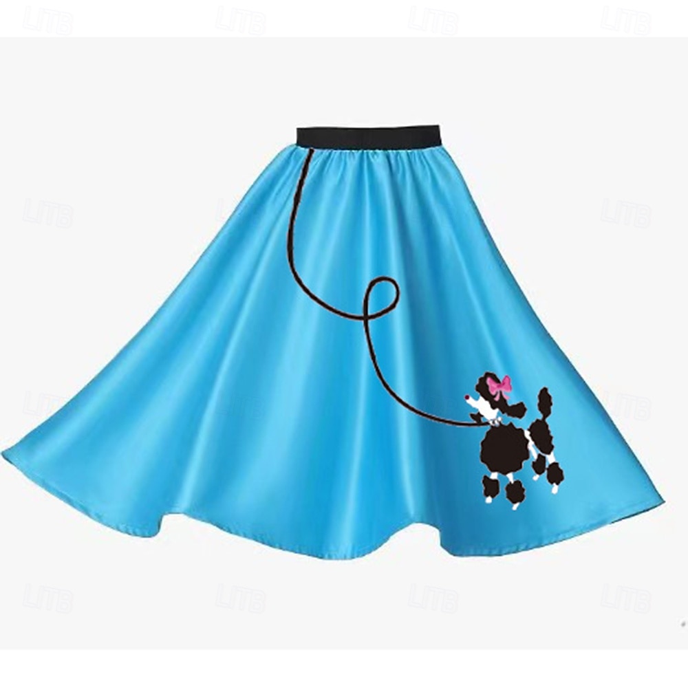 Retro Vintage Anos 50 Roupas Grease Saia Saias Poodle Fantasia Para Meninas Carnaval Baile de Máscaras Espetáculo Festa Crianças Saia de 2026 por $20.99 –P1