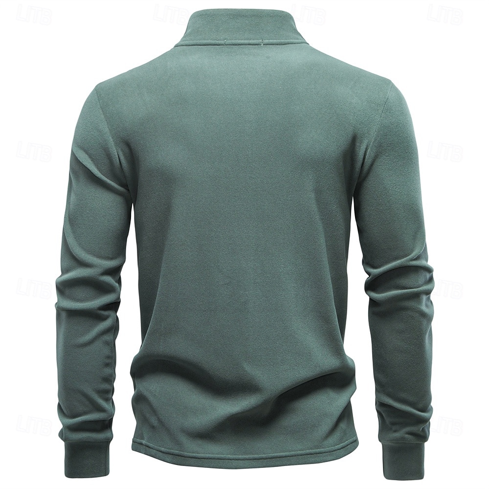 Per uomo Felpa con zip corta Nero Blu marino Blu Verde Cachi Collo Alto Semplice Lavoro Sport & Outdoor Casuale senza stampa Cool Casual Maglione Primavera Autunno Abbigliamento Felpe con cappuccio del 2026 a $26.99 –P2