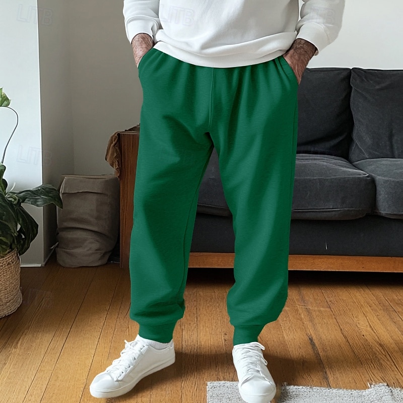 Miesten Veryttelyhousut Jogger Housut Rennot housut Kurenauha Tasku Joustava vyötärö Tavallinen Mukavuus Täyspitkä Päivittäin Koti Juhla Muoti Klassinen tyyli Keltainen Apila Mikrojoustava 2026 - $17.99 –P7