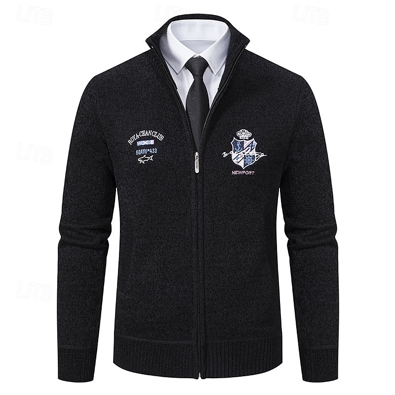 Herren Pullover Kleid Pullover Strickjacke Reißverschluss-Pullover Strickpullover Gerippt Stricken Normale Oberteile Gestrickt Gerippt Einfach Stehkragen Mode Schals Lässig Alltagskleidung Bekleidung 2025 - $35.99 –P3