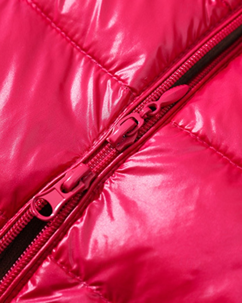 Femmes Doudoune Manteau Chaud Confortable Fermeture éclair Avec Poches Mode Uni Fête Sortir Décontracté Quotidien Week-end Fermeture éclair Long À capuche Coupe régulière manche longue Vêtements de 2025 ? $57.99 –P13