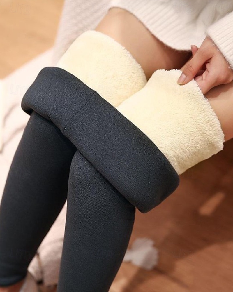 Mulheres leggings forradas de lã Calças Leggings Roupa de rua Casual Comprimento total Natural Tecido Cintura elástica Confortável Rua Feriado Roupa Diária clarete Cinza escuro Cinzento Preto 1 # de 2025 por $20.99 –P6