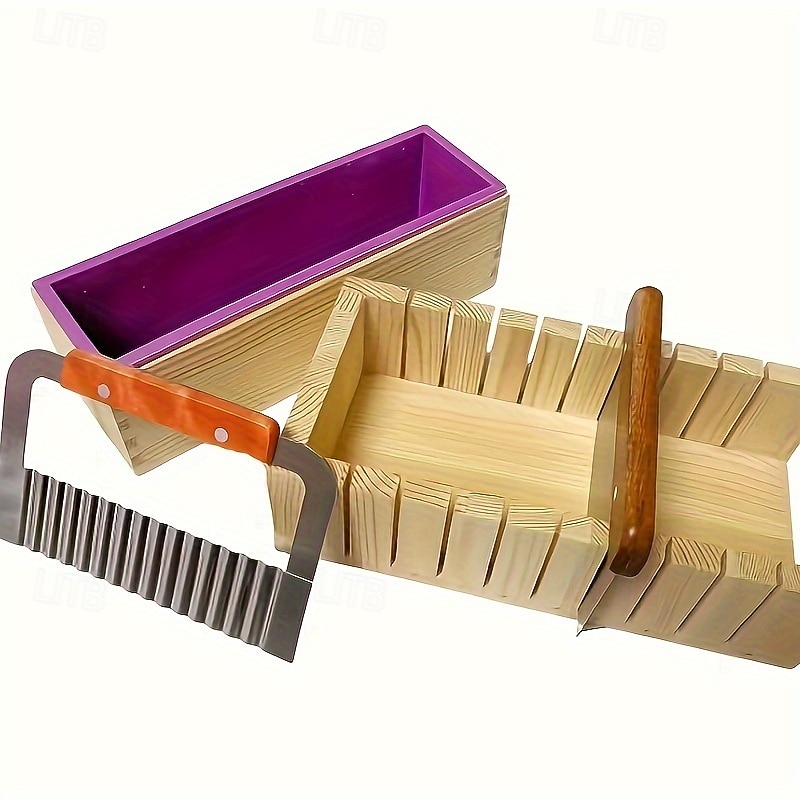 Silicone Soap Molds for Soap Making Kit Soap Making Supplies with Soap Cutters, Wooden Box, Wavy and Straight Scraper 2025 - $29.99 –P1