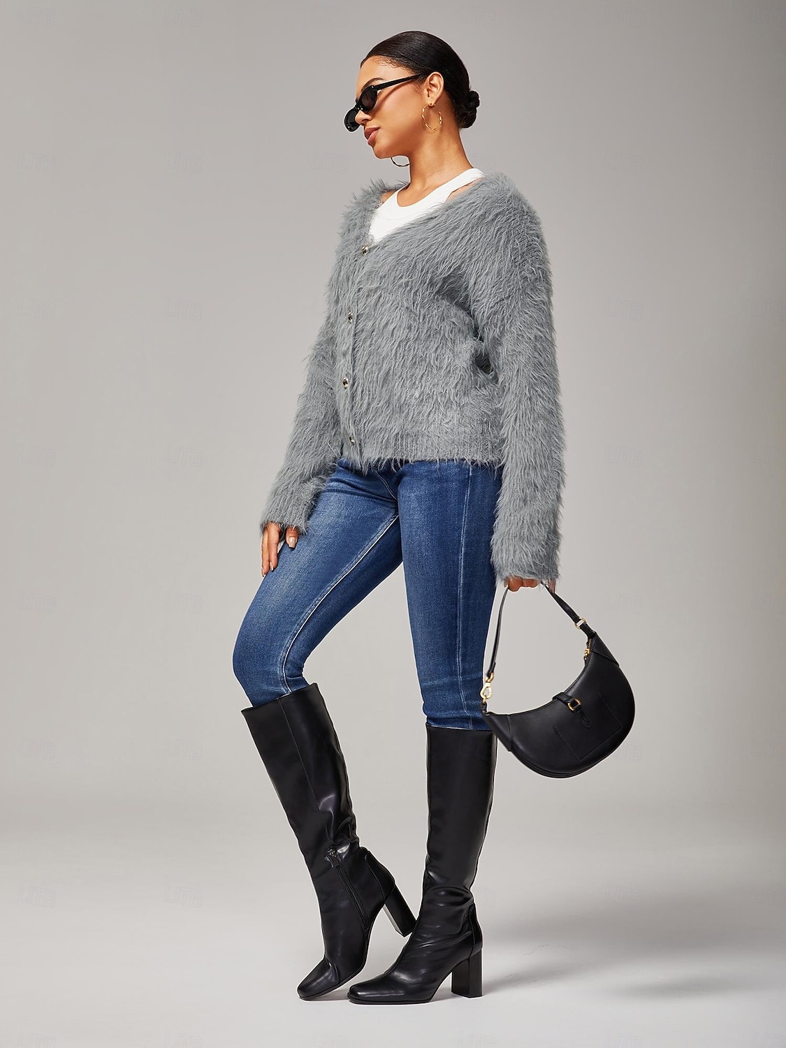 Dame Jeans Full lengde Ankel-lengde Elegant Fritid Mørkeblå Sommer Høst Kryss-sesonger S M L 2025 - $72.99 –P8