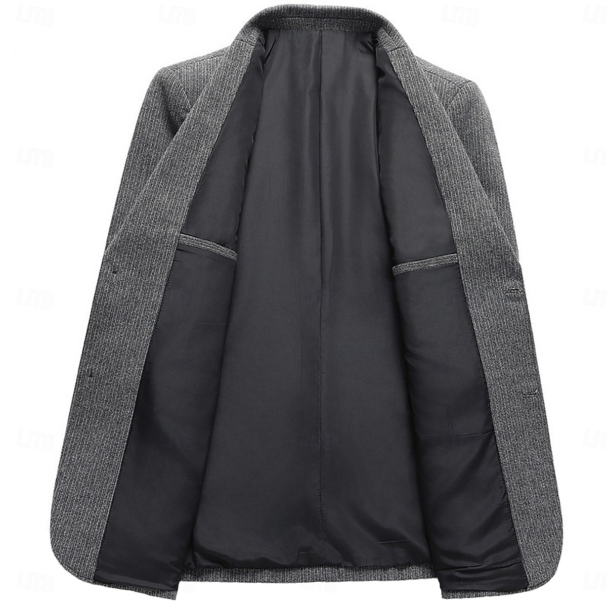 Homme Veste blazer Blazer en Tweed Col cranté Léger Couleur Unie Blazer Kaki Grise Coupe sur mesure à boutonnage simple à 2 boutons de 2025 ? $90.99 –P2