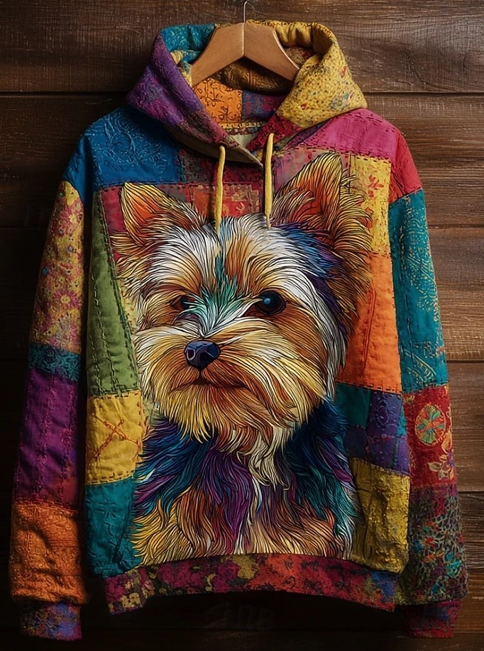 Damen Kapuzenpullover Patchwork Druck Grafik Hund Elegant Warm Aktiv Langarm Mit Kapuze Normale Oberteile Lässig Straße Alltagskleidung Orange Frühling Herbst Winter 2026 - $28.99 –P1
