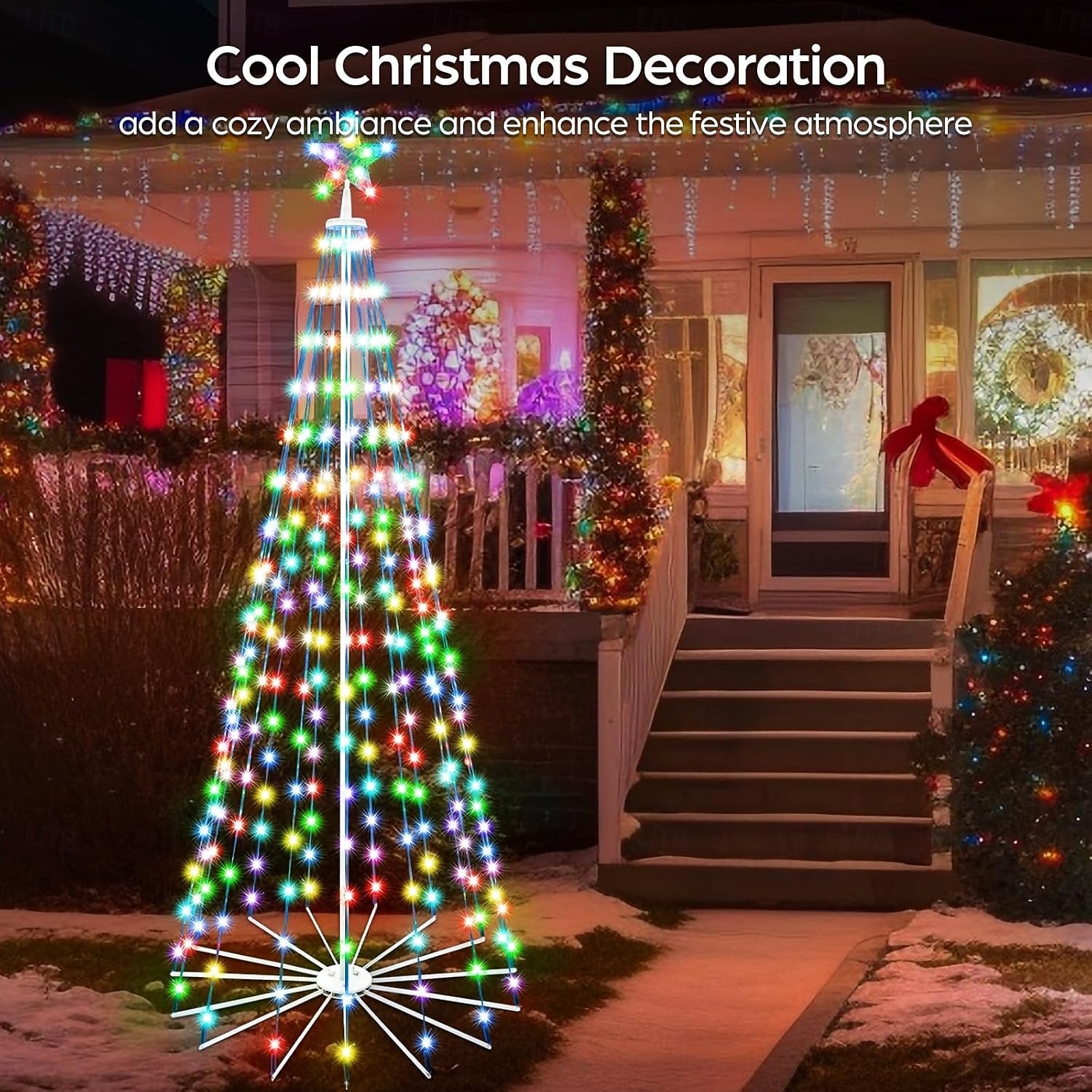 spettacolo di luci natalizie animate a LED multicolori per esterni/interni, spettacolo di luci a LED con albero di Natale, luci a stringa a LED, decorazione da giardino del 2025 a $26.99 –P6