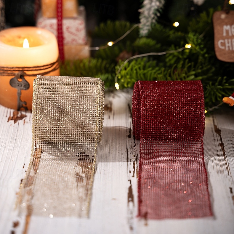 3 rouleaux de ruban de Noël câblé, nœud décoratif à faire soi-même, ruban de satin en maille rouge, décoration de boîte cadeau, fournitures d'artisanat de vacances, ornement d'arbre de Noël et de 2025 ? $9.49 –P10
