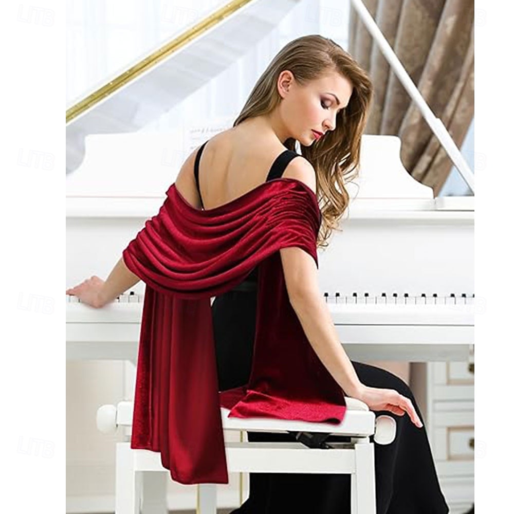 sciarpe di velluto da donna, scialli e stole per abiti da sera, scialli da sposa, sciarpe da sposa del 2025 a $39.99 –P4