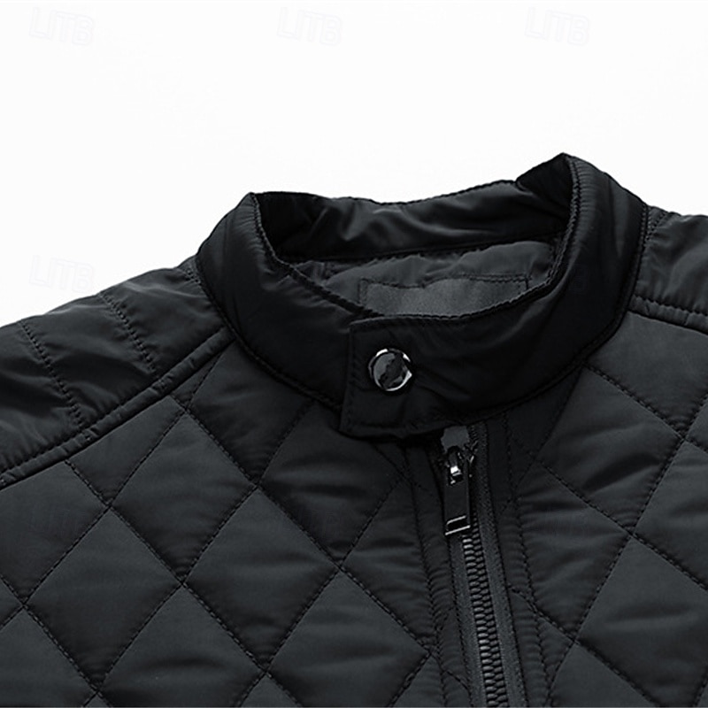 Per uomo Cappotto Invernale Giacca trapuntata Parka Tasca Poliestere Vacanza Abbigliamento quotidiano Data Regolare Moda Casual Confortevole Calore Termico Inverno Colore Solido / Tinta Unita Nero del 2026 a $59.99 –P8