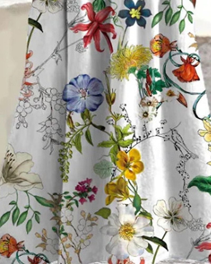 Femmes Robe Midi Robe Décontractée Robe d'été Mode Moderne Quotidien Plage Week-end Coupe régulière Fleur Manche Courte Col ras du cou Bleu Blanche Été Printemps de 2026 ? $22.99 –P4