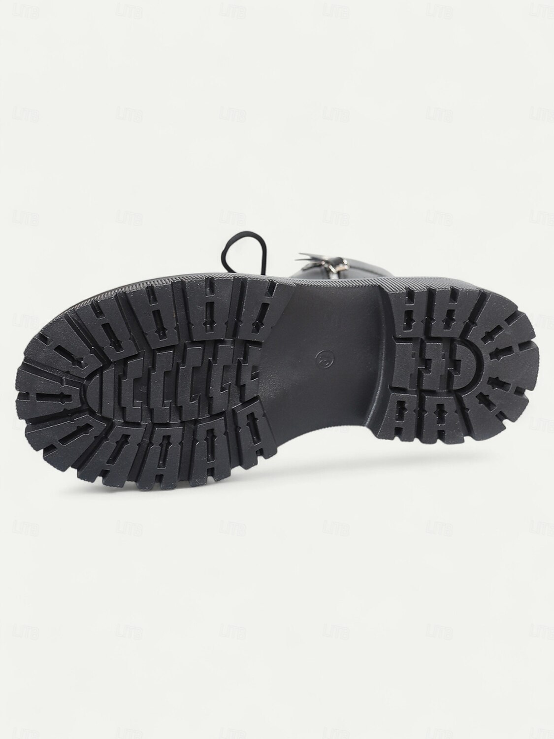 botas de combate femininas com cadarço - botas de cano curto com sola grossa, zíper lateral e detalhe de tira para roupas urbanas de rua e moda casual de 2025 por $26.99 –P5