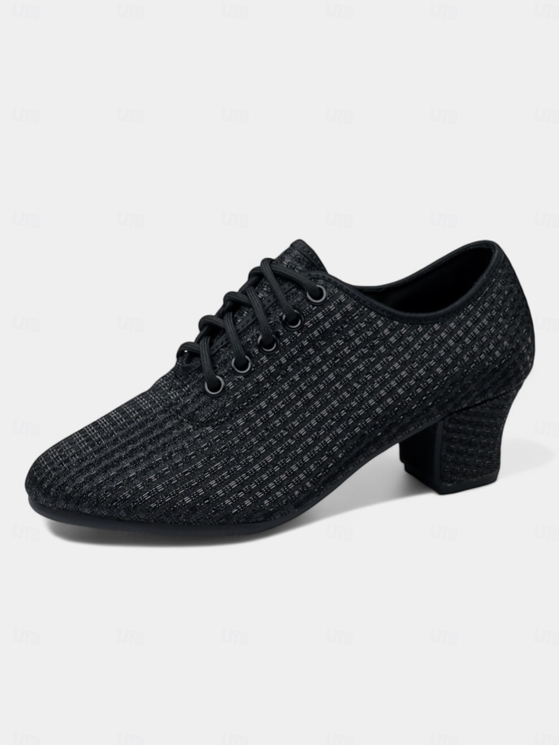 Sapatos de dança brancos com cadarço para mulheres - calçados de salão de salto grosso e brilhante com design de malha respirável para prática e performance de 2025 por $34.99 –P7
