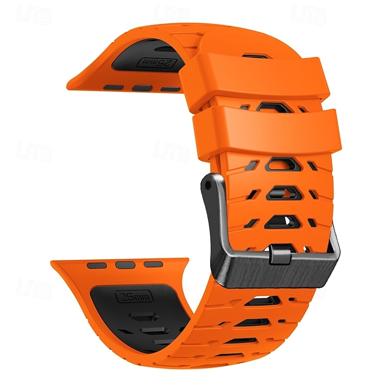 sportszíj, kompatibilis az Apple Watch 42mm 44mm 45mm 49mm-es szíjával, strapabíró, kétszínű fémkapocsos szilikon szíj, csere csuklópánt az iWatch Ultra 2 sorozathoz, 9, 8, 7, SE, 6, 5, 4, SE-hez 2025 - $15.99 –P10