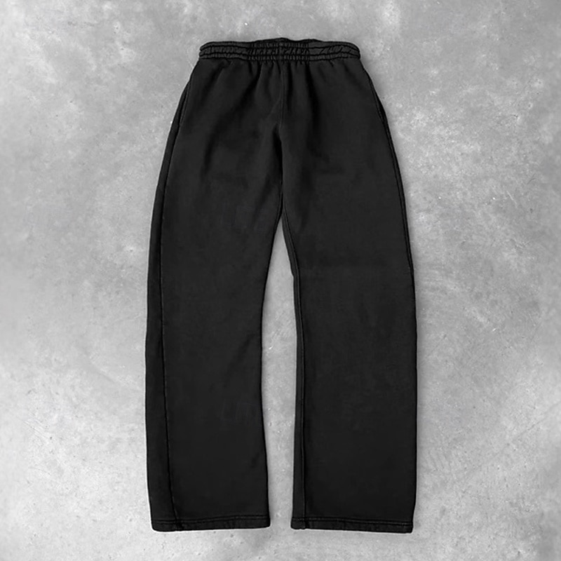 Men's Sweatpants Trousers Straight Leg Sweatpants Pocket Elastic Waist Plain Comfort Sports Outdoor Daily Fashion Casual Black Navy Blue Micro-elastic 2026 - $20.99 –P10