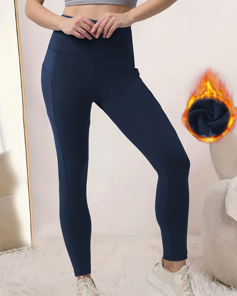 Naisten fleecevuoratut leggingsit Housut Leggingsit Katutyyli Vapaa-aika Täyspitkä Luonnollinen Tavallinen Joustava vyötärö Pehmeä Loma Päivittäin Bile purppura Tumma harmaa Musta Tumma 2025 - $20.99 –P5