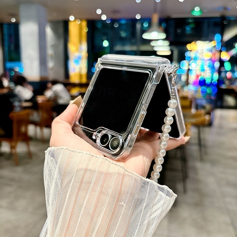 2025年 電話 ケース 用途 サムスンのギャラクシー Zフリップ7 Zフリップ6 Z Flip 5 バックカバー ストラップ付き ワイヤレス充電をサポート 耐衝撃 レトロ風 PC  コレクション – $10.99 –P4