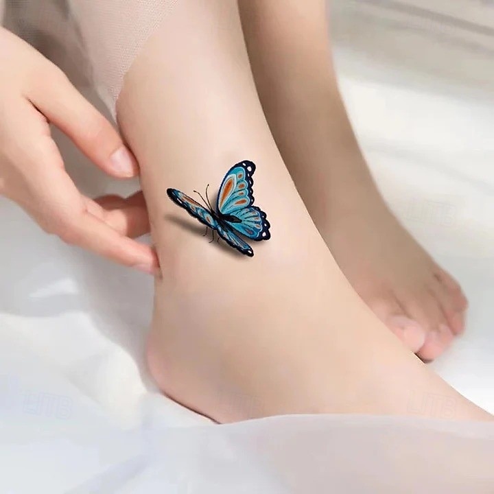 Moderní 3D tetovací samolepky, vodotěsné, dočasné body art pro ženy, barevné růže, květ, motýl, stylové malé, svěží, osobnostní design, zakrývání jizev, tetování 2026 - $9.99 –P3