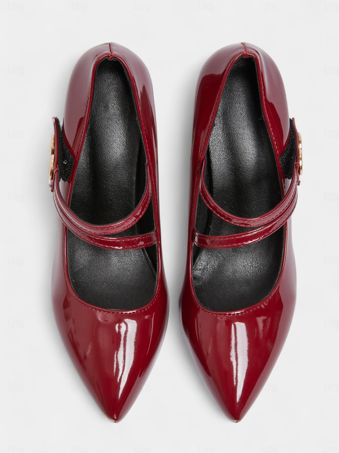 Women's Burgundy Patent Leather Mary Jane Heels - Square Toe Dress Shoes with Double Straps for Cocktail Parties & Evening Events 2025 - $34.99 –P4