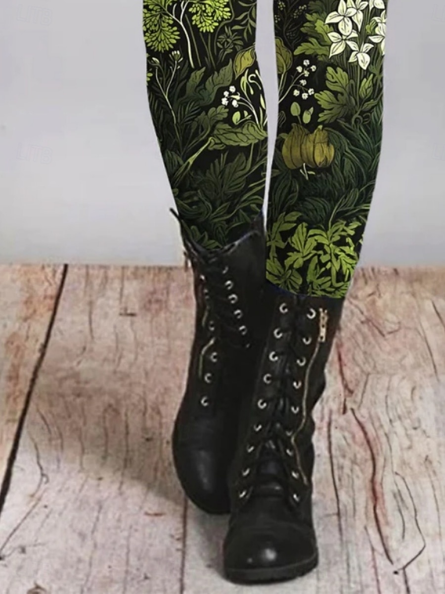 Mulheres Calças Leggings Leggings aconchegantes Roupa de rua Casual Comprimento total Cintura Alta Floral Cintura elástica Imprimir Respirabilidade Confortável Com Stretch Férias Rua Roupa Diária de 2025 por $18.99 –P3