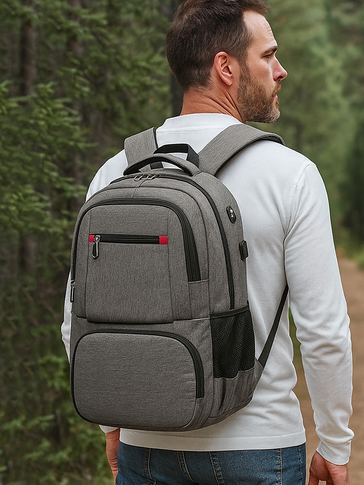 Men's Insulated Laptop Backpack with USB Charging Port - Waterproof Business Travel Bag with Lunch Compartment and Reflective Strips for Business Commuting, Outdoor Leisure Travel 2026 - $32.99 –P1