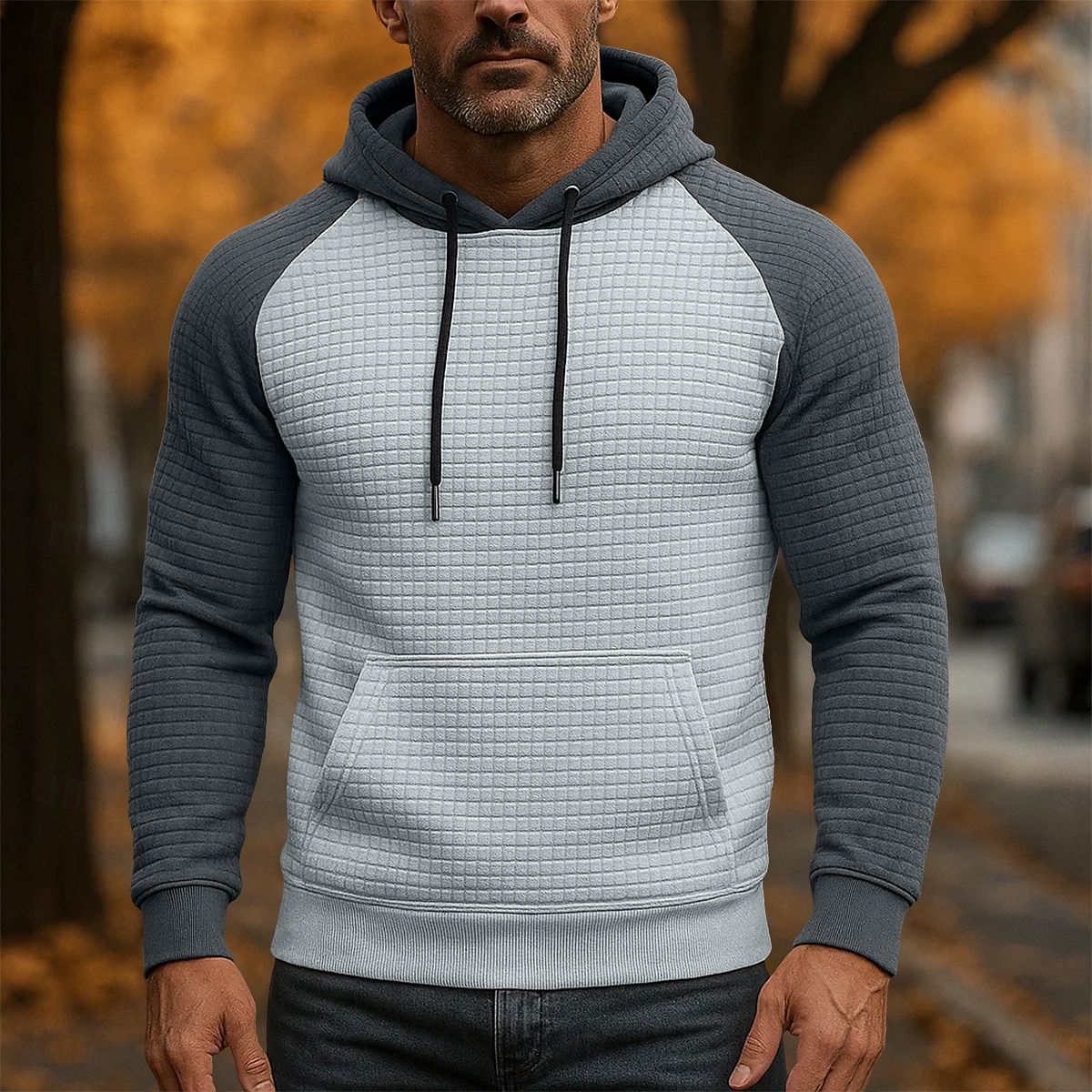 Per uomo Felpa con cappuccio Felpa con cappuccio a nido d'ape Aalbicocca Nero Bianco Borgogna Grigio chiaro Con Cappuccio Colletto Mao Semplice Patchwork Blocco di colore Sport & Outdoor Casuale del 2025 a $23.99 –P5