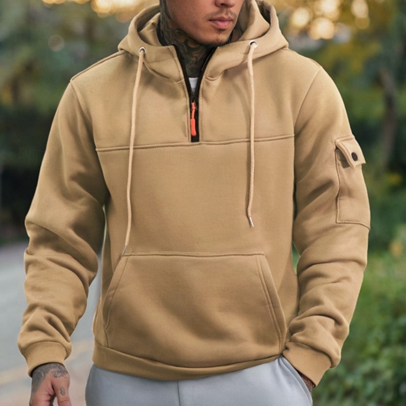 Per uomo Felpa con cappuccio Felpa con cappuccio a zip intera Felpa con cappuccio in pile Felpa con cappuccio tattica Nero Blu marino Cachi Grigio chiaro Grigio scuro Con Cappuccio Semplice Cerniera del 2025 a $23.99 –P1