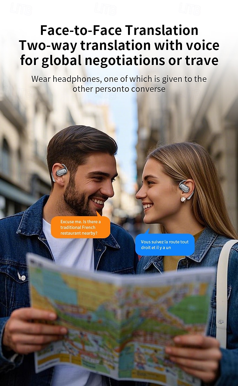 Language Translation Earbuds Two-way Real-time Translation With Wireless And App Online Instant Voice Translation Function Suitable For Travel Business And Learning Use. Valentine's Day Gift 2026 - $31.99 –P5