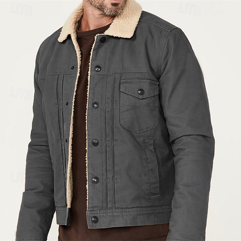 Per uomo Giacca Invernale Giacca in Pile Giacca Cargo Giacca Casual Vacanza Quotidiano Calore Termico Tasca Pile Autunno Inverno Semplice Moda Streetwear Bavero Regolare Nero Cachi Grigio scuro Giacca del 2025 a $53.99 –P9
