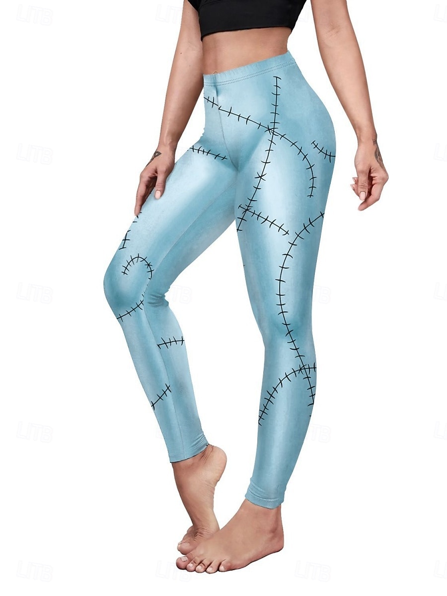 női harisnyanadrágok leggings kidörzsölődésgátló rövidnadrágok punk hétköznapi teljes hosszúságú magas derekú grafikus nyomtatás magas derekú kényelem légáteresztő nagy rugalmasságú mindennapi ünnep fesztivál fekete királykék kék 2025 - $19.99 –P3