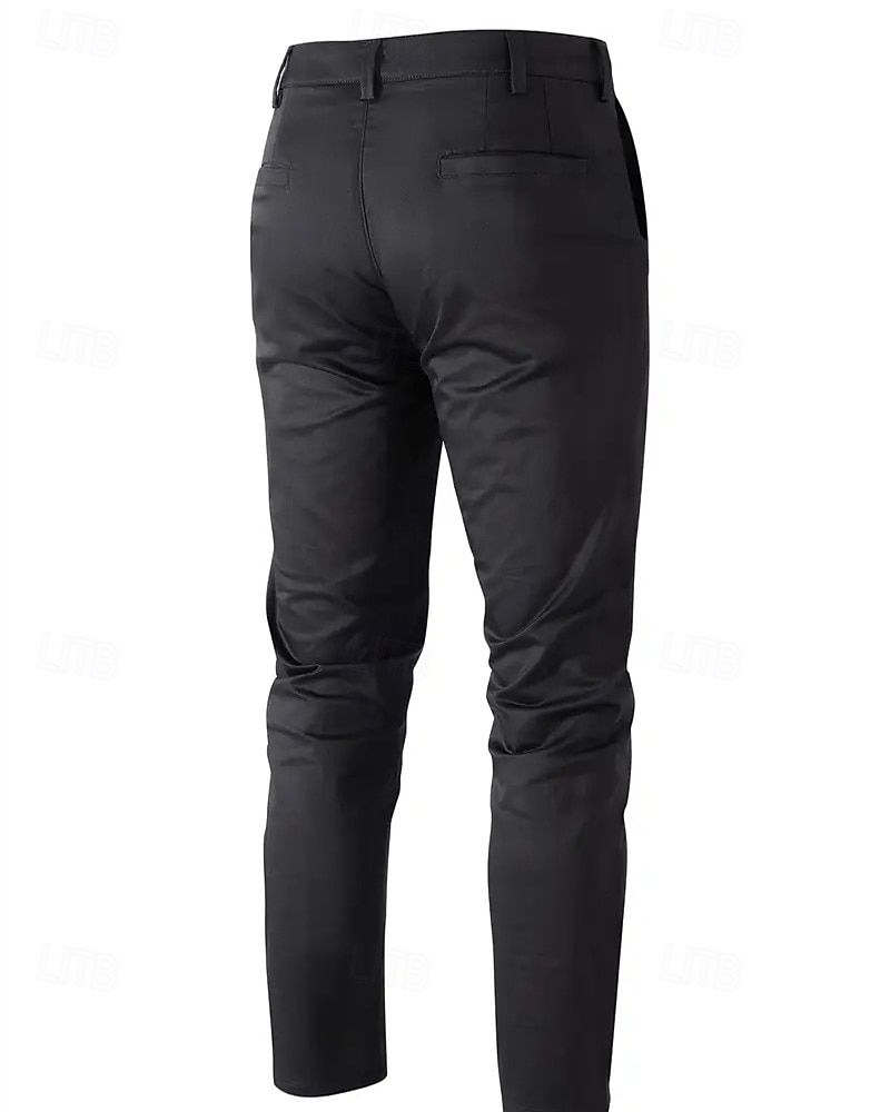 Per uomo Pantaloni Chinos Pantaloni plissettati Tasca Bottoni Semplice Comodità Formale Feste Lavoro Moda Stile Classico Nero Vino Micro-elastico del 2025 a $26.99 –P10
