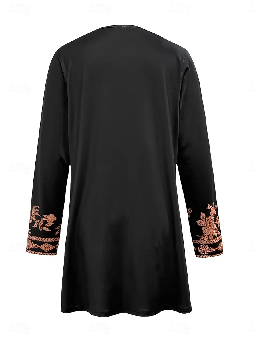 Femmes Manteau d'Hiver Trench Léger Confortable Imprimé Front ouvert ancien Mode Occasionnel Fleuri Vacances Occasionnel Long Sans Col Coupe régulière manche longue Vêtements d'extérieur Blanche de 2025 ? $19.99 –P4