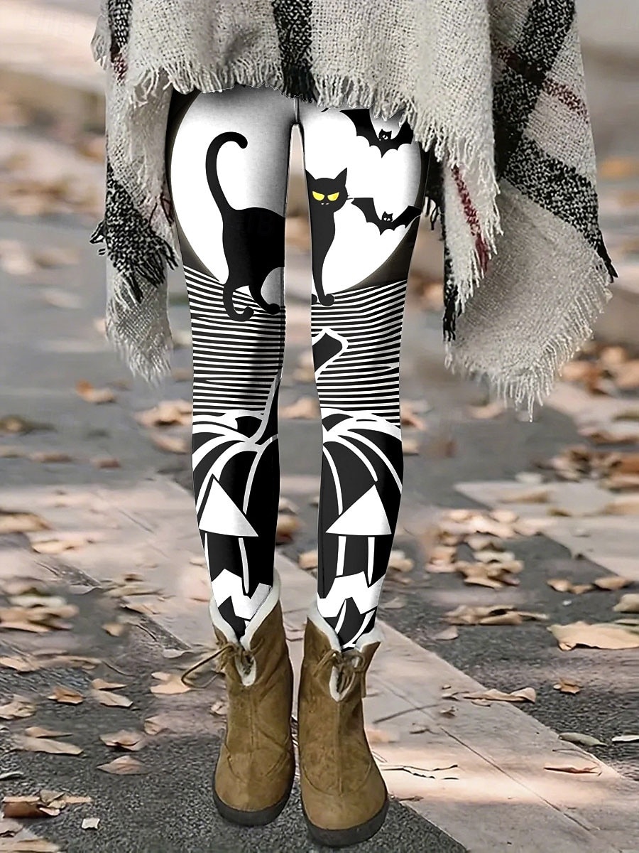 Dam Leggings Semester Vintage Mode Hel längd Högmidjad Grafik Djur Katt Tryck Termisk Varm Mjuk Andas Stretchy Formell Utomhus Semester Svart Orange Grön Regnbåge Vår Höst Slim 2025 - $22.99 –P1