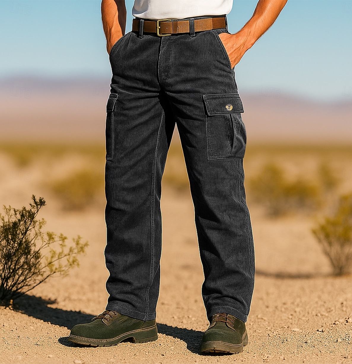 Homme Pantalons Cargo Pantalon en velours côtelé Pantalons Pantalons Amples Pantalon décontracté Taille Élastique Multi-poches Jambe Droite Uni Confort Doux Longueur complète Extérieur Occasionnel de 2026 ? $29.99 –P4