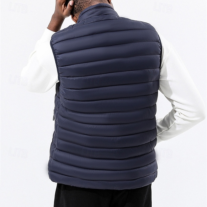 2026年 男性用 パファーベスト ベスト ジレ バケーション 日常 デート ファッション カジュアル 冬 ポケット ナイロン 保温 快適 純色 ジッパ－ スタンド レギュラー ブラック イエロー ワイン アーミーグリーン ベスト  コレクション – $43.99 –P9