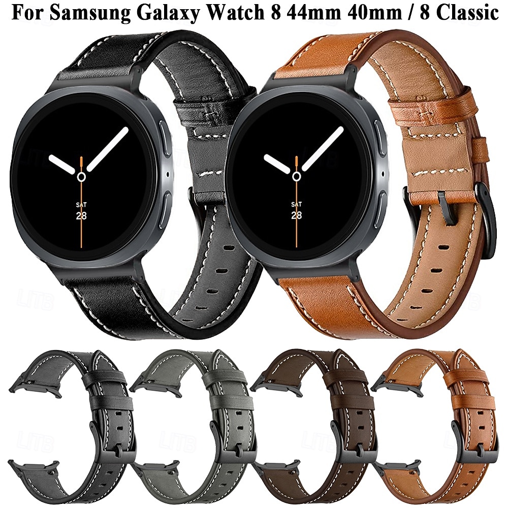Óraszíj mert Samsung Galaxy 8. óra 40/44 mm 8. óra klasszikus 46 mm Műbőr Csere Szíj Állítható Rozsdamentes acél csat Bőr Link Karszalag 2025 - $18.99 –P1