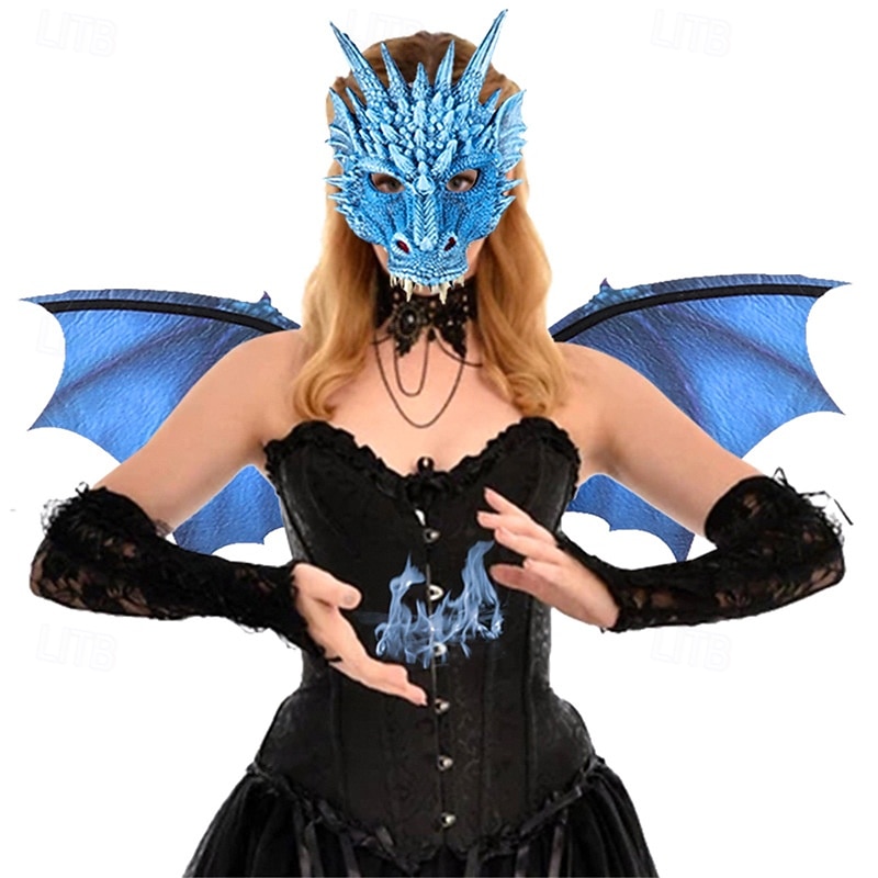 Drage Halloween Vinger Maske fantasi Halvt ansikt Voksne Herre Dame Unisex Halloween Karneval Ytelse Fest Enkle Halloween-kostymer Kle deg opp 2025 - $30.99 –P19