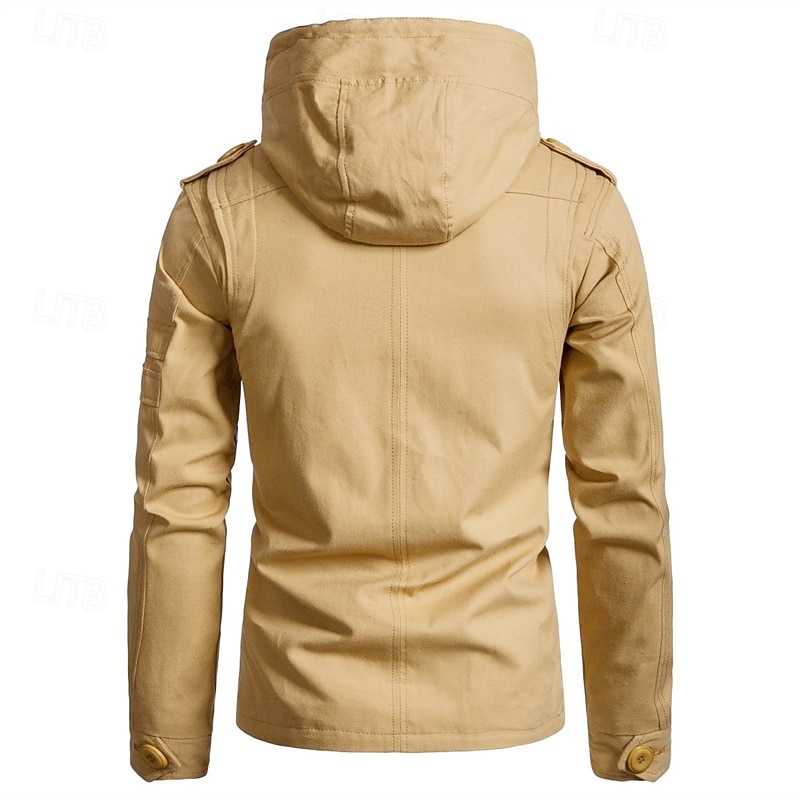 Per uomo Cappotto da marinaio Trench Vacanza Quotidiano Autunno Inverno Misto Cotone Calore Termico Capispalla Abbigliamento Moda Classico Semplice Tasca Con Cappuccio Cerniera del 2025 a $61.99 –P12