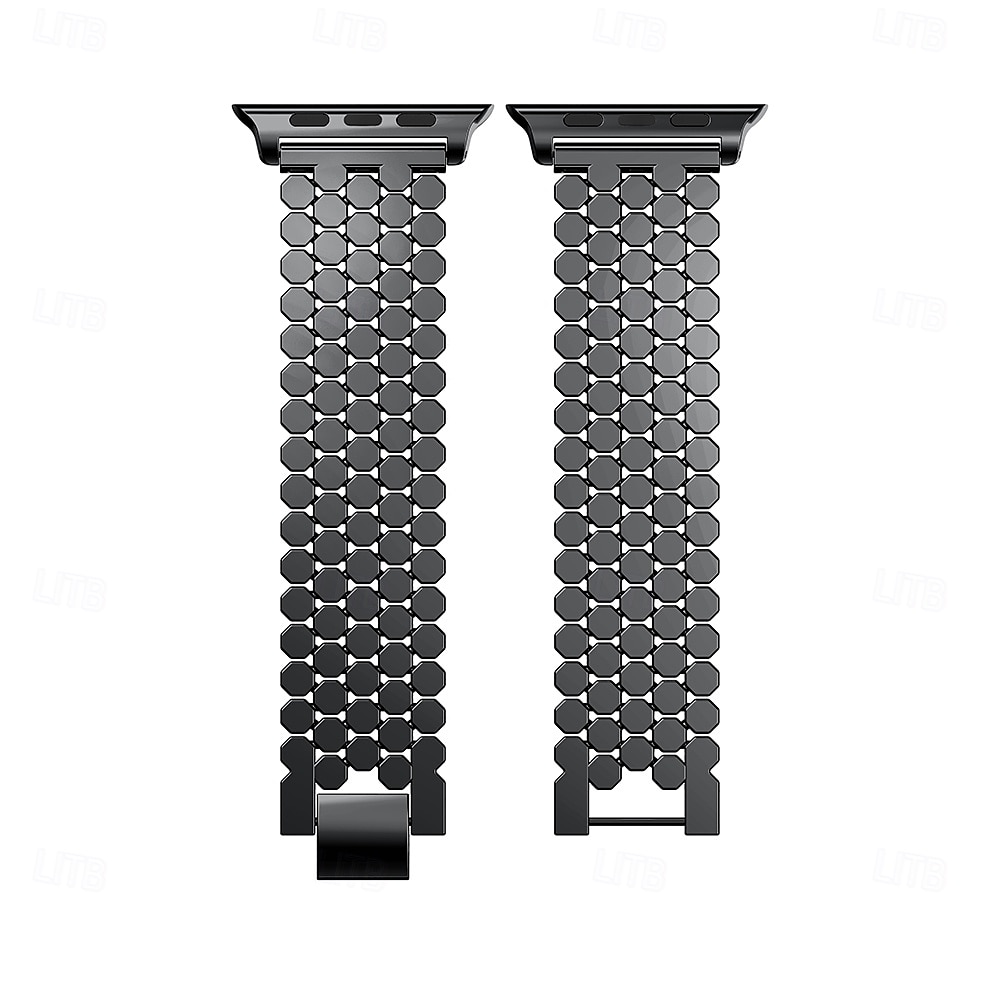 Compatible with Apple Watch band 38mm 40mm 41mm 42mm Women Luxury Women Men Alloy Strap Replacement Wristband for iwatch Series 9 8 7 6 5 4 SE 2026 - $21.99 –P1