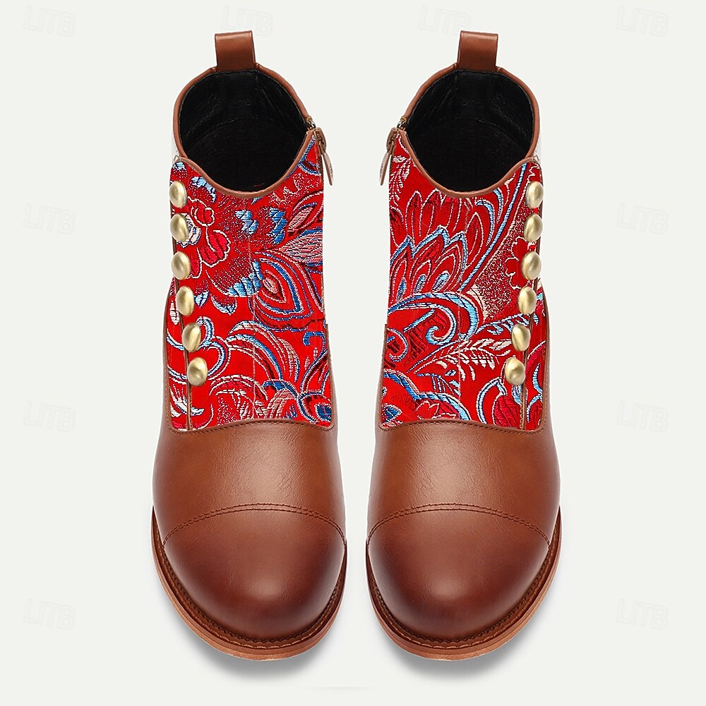 Homens Botas Caminhada Pele PU Tecido Jacquard Confortável Antiderrapante Respirável Botas / Botins Com Cadarço Castanho avermelhado Outono Inverno de 2025 por $46.99 –P5