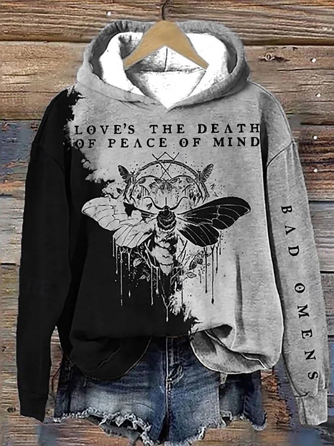 Women's Hoodie Pullover Sweatshirt Oversized Long Sleeve Casual Graphic Animal Cat Vintage Fashion Western Hooded Regular Tops Street Dailywear Patchwork Print Brown Gray Fall Winter 2026 - $28.99 –P4