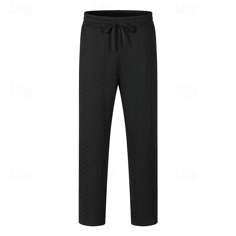 Homens Calças Esportivas Calças Jacquard Com Cordão Bolsos Tecido Conforto Esportes Diário Moda Casual Preto Branco Micro-Elástica de 2025 por $17.99 –P8