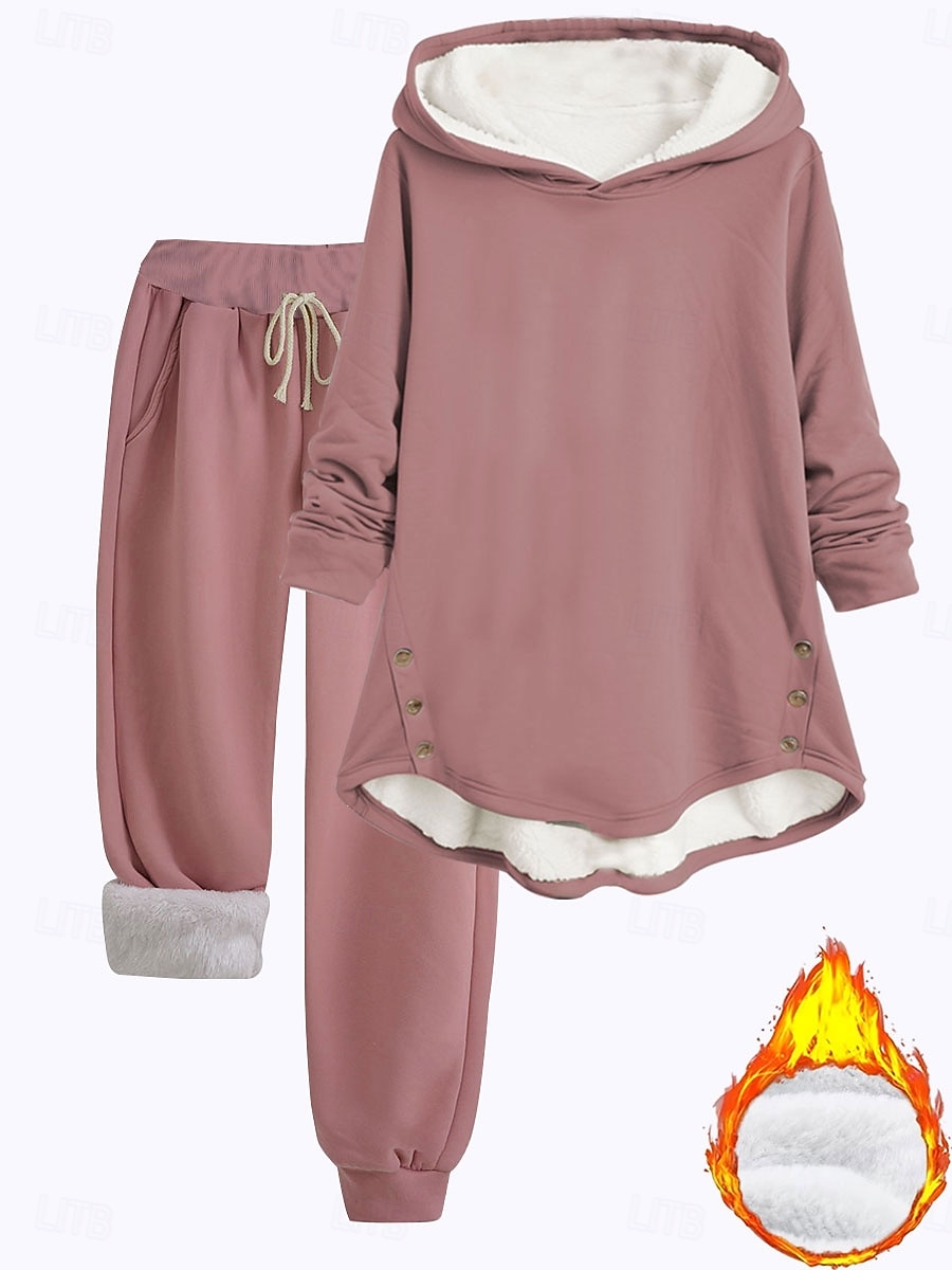 Femmes Chaud Quotidien Ensembles deux pièces Survêtement Ensembles de Pantalons manche longue À capuche Graphique Uni Cordon de serrage Imprimé Occasionnel Quotidien Noir Gris foncé Bleu Automne de 2025 ? $45.99 –P5